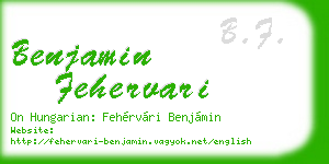benjamin fehervari business card