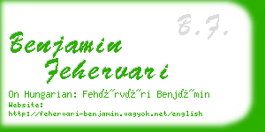 benjamin fehervari business card